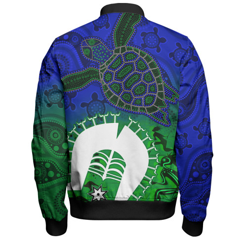 Indigenous Australian Aboriginal Bomber Jacket Island Heart Turtle Path