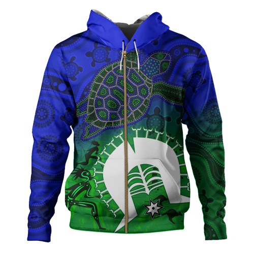 Indigenous Australian Aboriginal Hoodie Island Heart Turtle Path