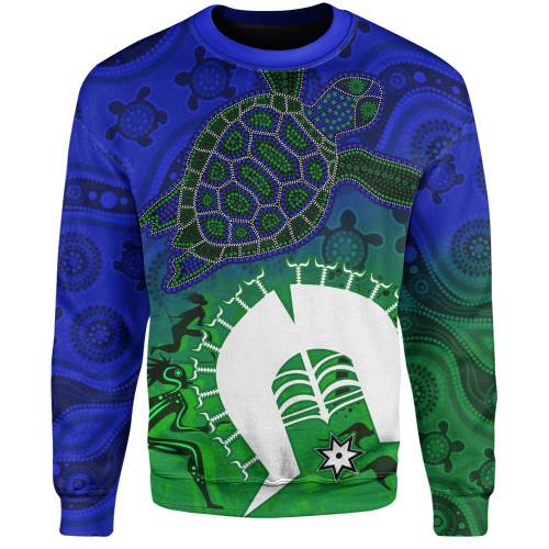 Indigenous Australian Aboriginal Sweatshirt Island Heart Turtle Path