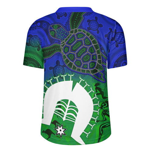 Indigenous Australian Aboriginal Rugby Jersey Island Heart Turtle Path