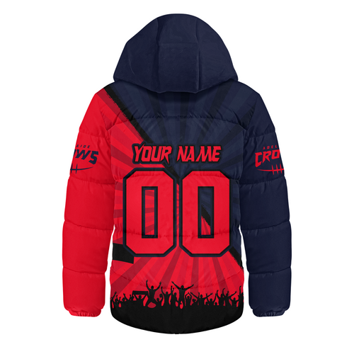 Adelaide Crows Hooded Padded Jacket Breaking Through Fan Design Adelaide Crows Hooded Padded Jacket Breaking Through Fan Design