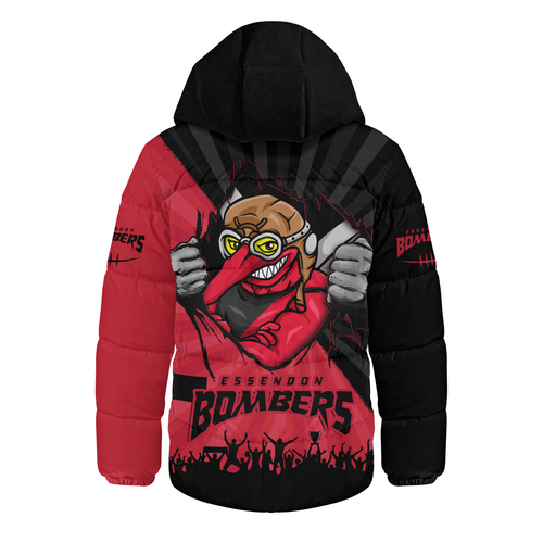 Essendon Hooded Padded Jacket Breaking Through Fan Design Essendon Hooded Padded Jacket Breaking Through Fan Design