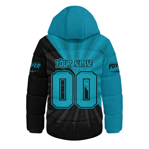 Port Adelaide Hooded Padded Jacket Breaking Through Fan Design