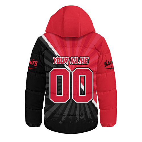 St Kilda Hooded Padded Jacket Breaking Through Fan Design