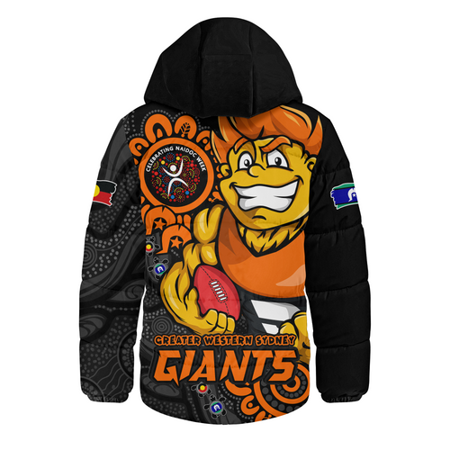 GWS GIANTS Hooded Padded Jacket Power Through Generations NAIDOC Edition