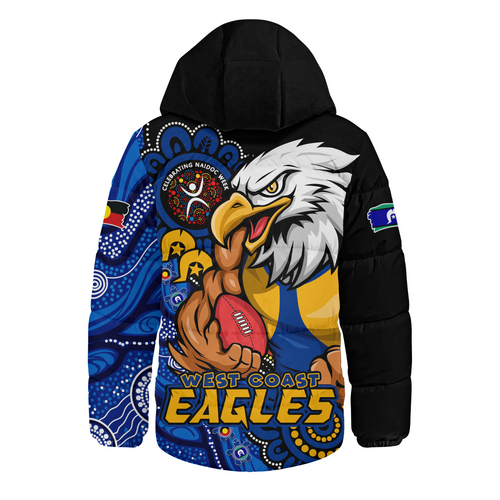 West Coast Eagles Hooded Padded Jacket Power Through Generations NAIDOC Edition
