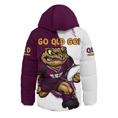Queensland Maroons Hooded Padded Jacket Battleborn Maroons