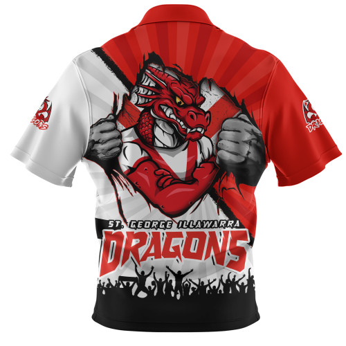 St. George Illawarra Dragons Zip Polo Shirt Fearless Soul Series