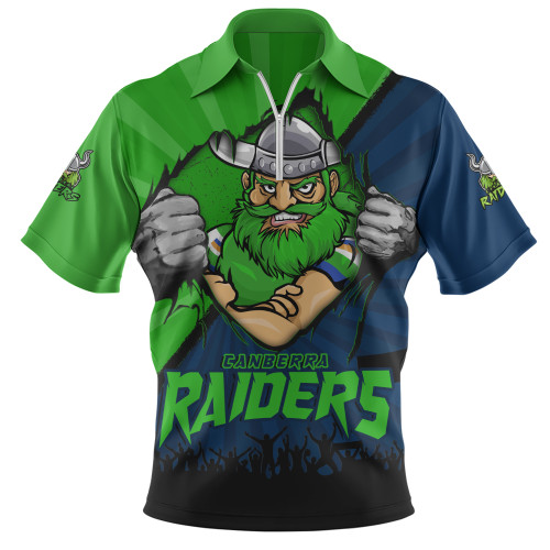 Canberra Raiders Zip Polo Shirt Fearless Soul Series