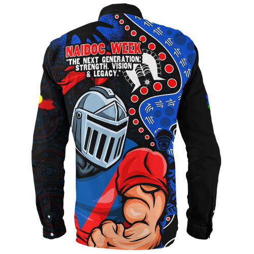 Newcastle Knights Long Sleeve Shirt NAIDOC Indigenous Warrior Spirit