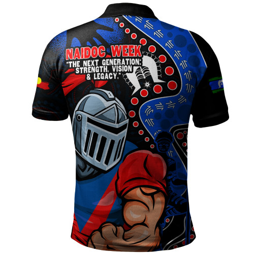 Newcastle Knights Polo Shirt NAIDOC Indigenous Warrior Spirit