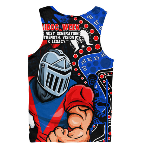 Newcastle Knights Men Singlet NAIDOC Indigenous Warrior Spirit