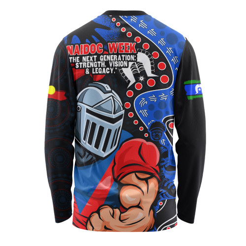 Newcastle Knights Long Sleeve T-shirt NAIDOC Indigenous Warrior Spirit