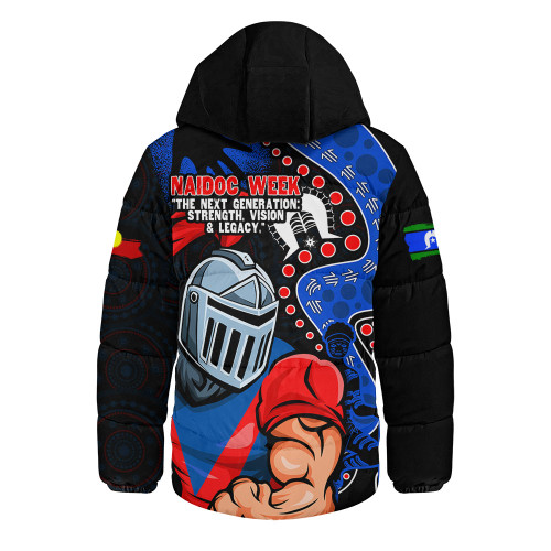 Newcastle Knights Hooded Padded Jacket NAIDOC Indigenous Warrior Spirit