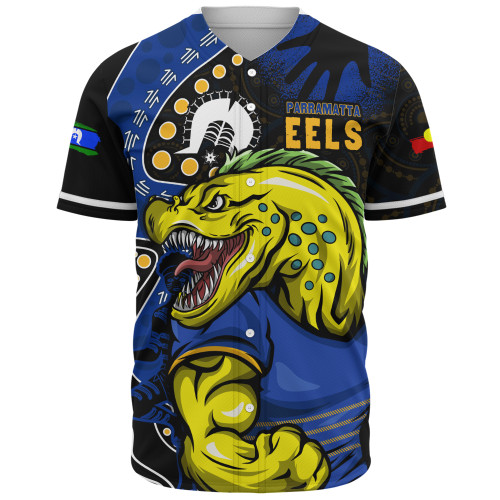 Parramatta Eels Baseball Shirt NAIDOC Indigenous Warrior Spirit