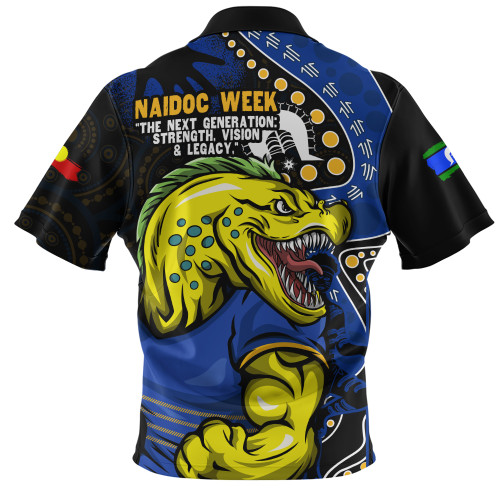 Parramatta Eels Zip Polo Shirt NAIDOC Indigenous Warrior Spirit