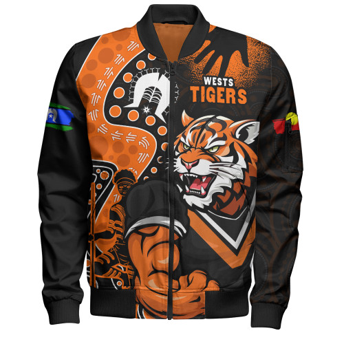 Wests Tigers Bomber Jacket NAIDOC Indigenous Warrior Spirit