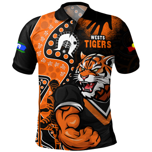 Wests Tigers Polo Shirt NAIDOC Indigenous Warrior Spirit