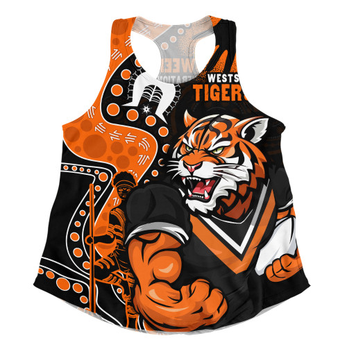 Wests Tigers Women Racerback Singlet NAIDOC Indigenous Warrior Spirit