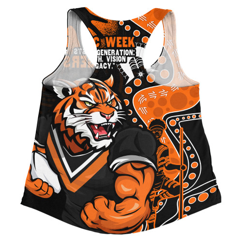 Wests Tigers Women Racerback Singlet NAIDOC Indigenous Warrior Spirit