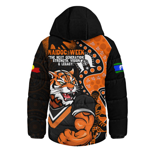 Wests Tigers Hooded Padded Jacket NAIDOC Indigenous Warrior Spirit