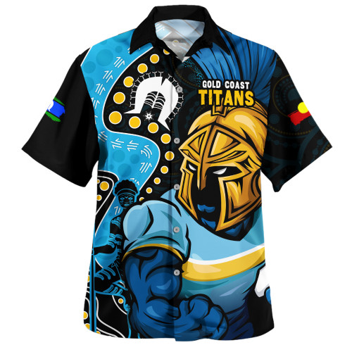 Gold Coast Titans Hawaiian Shirt NAIDOC Indigenous Warrior Spirit