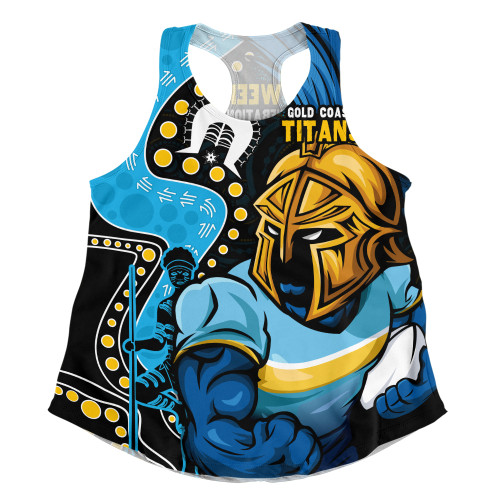 Gold Coast Titans Women Racerback Singlet NAIDOC Indigenous Warrior Spirit