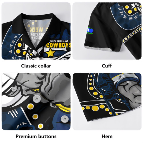 North Queensland Cowboys Hawaiian Shirt NAIDOC Indigenous Warrior Spirit