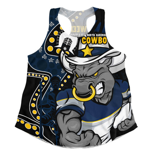 North Queensland Cowboys Women Racerback Singlet NAIDOC Indigenous Warrior Spirit