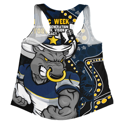 North Queensland Cowboys Women Racerback Singlet NAIDOC Indigenous Warrior Spirit North Queensland Cowboys Women Racerback Singlet NAIDOC Indigenous Warrior Spirit