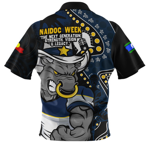 North Queensland Cowboys Zip Polo Shirt NAIDOC Indigenous Warrior Spirit