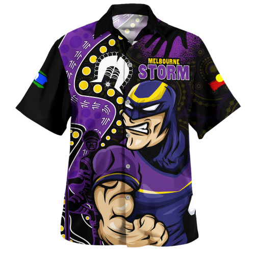 Melbourne Storm Hawaiian Shirt NAIDOC Indigenous Warrior Spirit