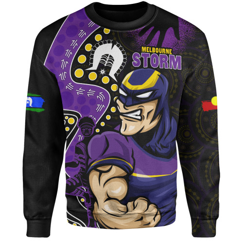 Melbourne Storm Sweatshirt NAIDOC Indigenous Warrior Spirit