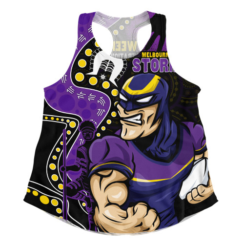 Melbourne Storm Women Racerback Singlet NAIDOC Indigenous Warrior Spirit