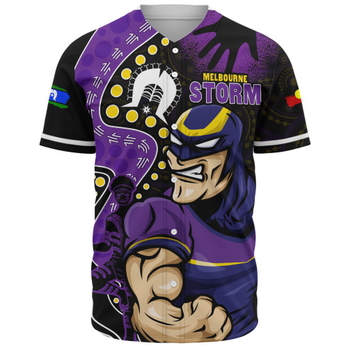 Melbourne Storm Baseball Shirt NAIDOC Indigenous Warrior Spirit