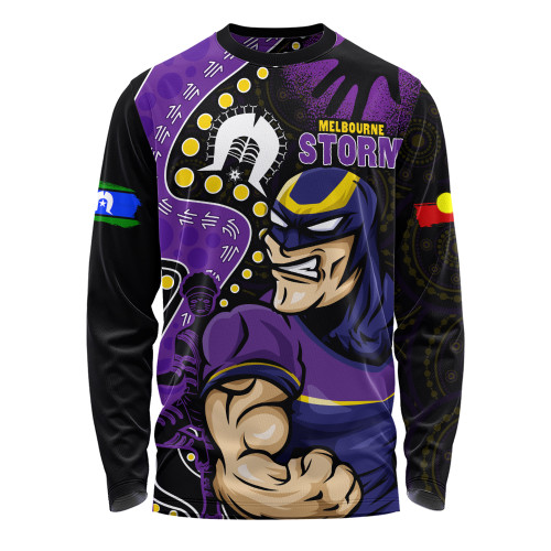 Melbourne Storm Long Sleeve T-shirt NAIDOC Indigenous Warrior Spirit