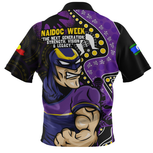 Melbourne Storm Zip Polo Shirt NAIDOC Indigenous Warrior Spirit