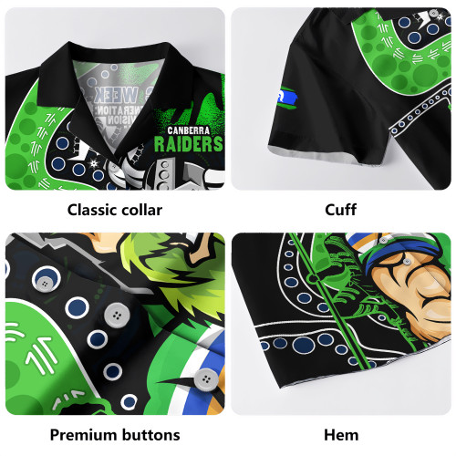 Canberra Raiders Hawaiian Shirt NAIDOC Indigenous Warrior Spirit