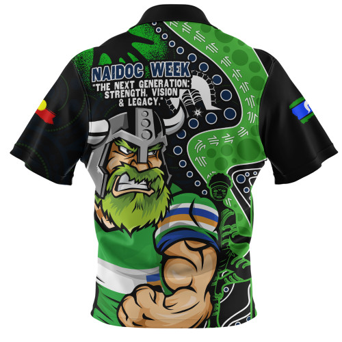 Canberra Raiders Zip Polo Shirt NAIDOC Indigenous Warrior Spirit