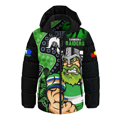 Canberra Raiders Hooded Padded Jacket NAIDOC Indigenous Warrior Spirit