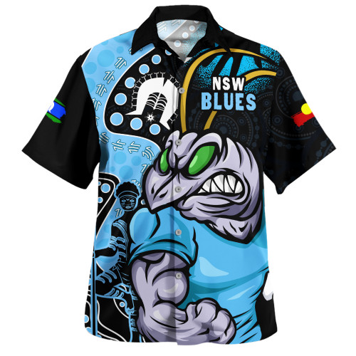 New South Wales Blues Hawaiian Shirt NAIDOC Indigenous Warrior Spirit