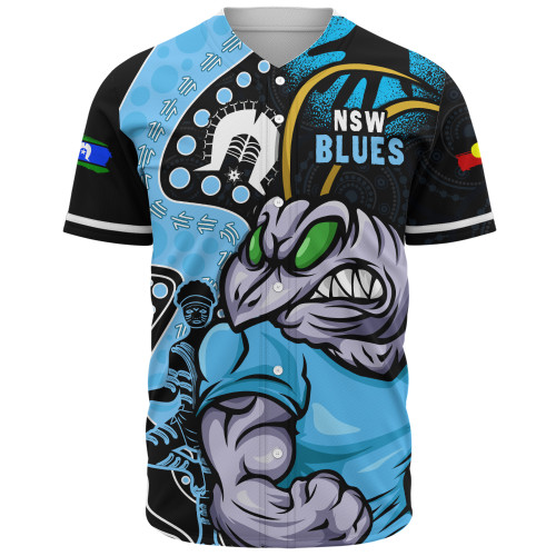 New South Wales Blues Baseball Shirt NAIDOC Indigenous Warrior Spirit