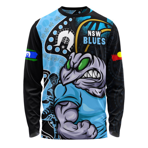 New South Wales Blues Long Sleeve T-shirt NAIDOC Indigenous Warrior Spirit
