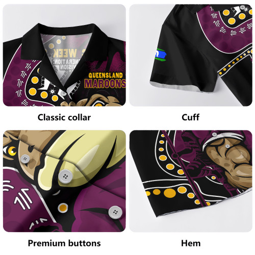 Queensland Maroons Hawaiian Shirt NAIDOC Indigenous Warrior Spirit