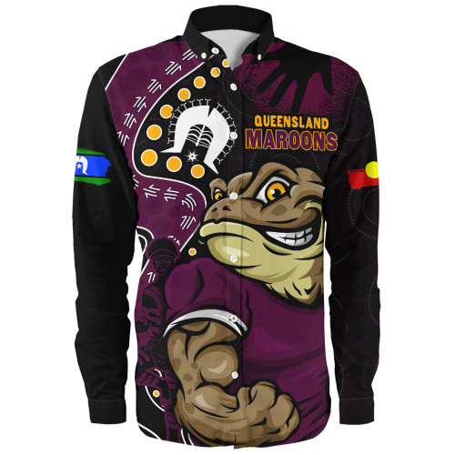 Queensland Maroons Long Sleeve Shirt NAIDOC Indigenous Warrior Spirit