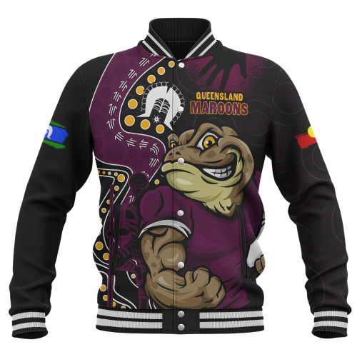 Queensland Maroons Baseball Jacket NAIDOC Indigenous Warrior Spirit