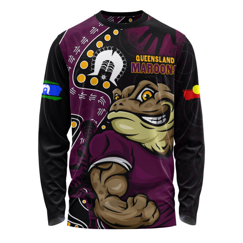 Queensland Maroons Long Sleeve T-shirt NAIDOC Indigenous Warrior Spirit
