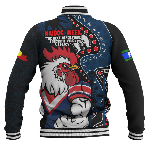 Sydney Roosters Baseball Jacket NAIDOC Indigenous Warrior Spirit Sydney Roosters Baseball Jacket NAIDOC Indigenous Warrior Spirit