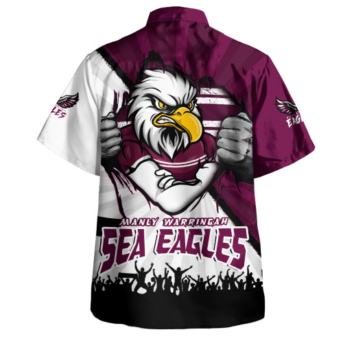 Manly Warringah Sea Eagles Hawaiian Shirt Fearless Soul Series Manly Warringah Sea Eagles Hawaiian Shirt Fearless Soul Series