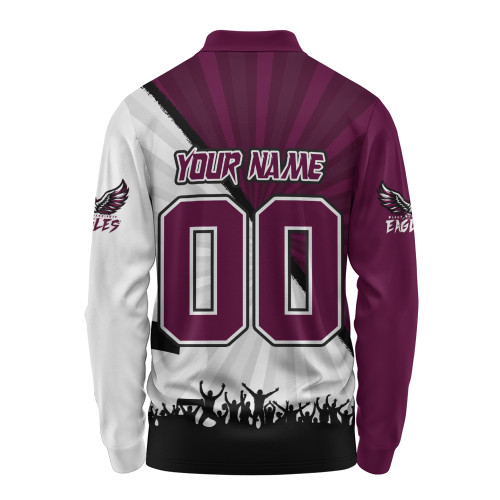 Manly Warringah Sea Eagles Long Sleeve Polo Shirt Fearless Soul Series